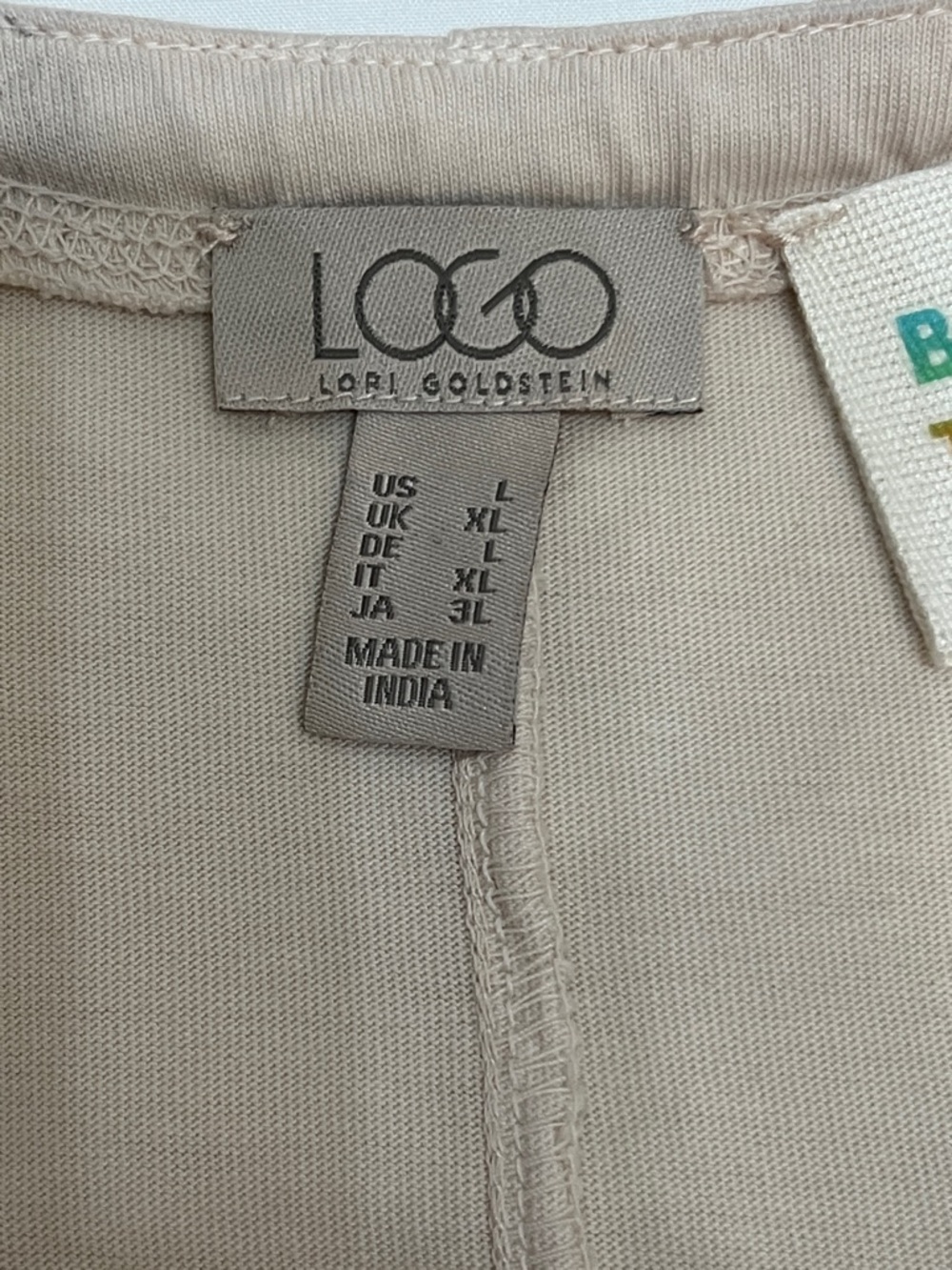 LOGO by Lori Goldstein Ombre Tie-Front Cotton Jacket in Cream and Navy - Picture 2 of 13